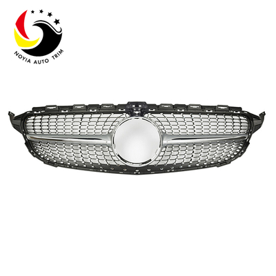 Benz C Class W205 AMG Style Diamonds 15-IN Silver Front Grille