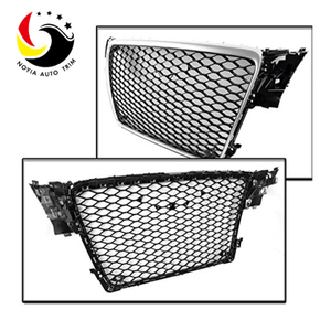 Audi A4 08-09 RS Style Chromed Frame Black Grid Front Grille (No Logo)