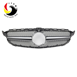 Benz C Class W205 AMG Style 15-IN Silver Front Grille