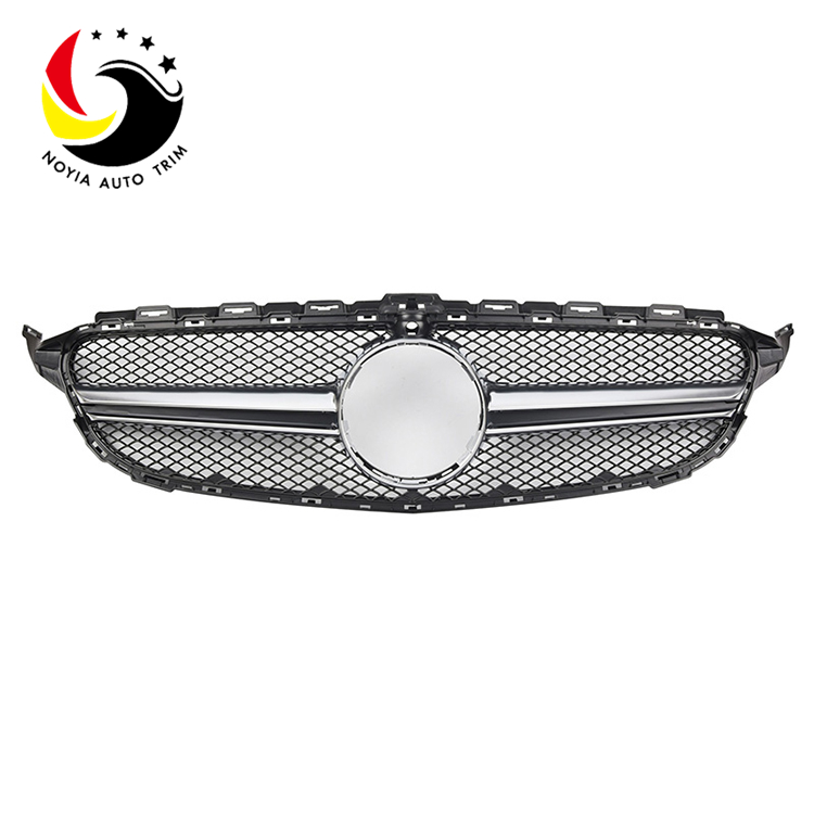 Benz C Class W205 AMG Style 15-IN Silver Front Grille