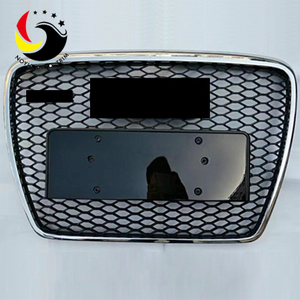 Audi A6 08-10 RS Style Chromed Frame Black Grid Front Grille (No Logo)