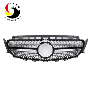 Benz E Class W213 Diamonds 16-IN Black Front Grille (With Camera Hole)