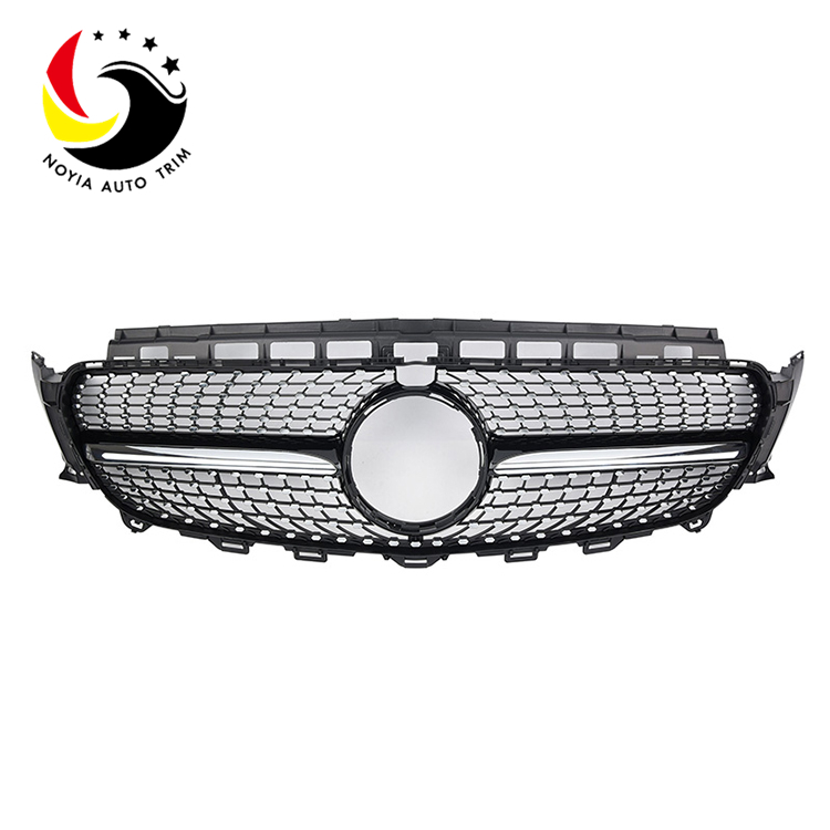 Benz E Class W213 Diamonds 16-IN Black Front Grille (With Camera Hole)